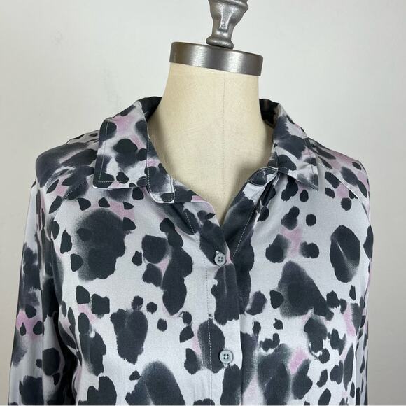 Cloth & Stone Grey Leopard Print Button Down Shirt - Picture 3 of 8